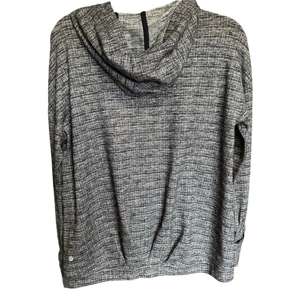 Lululemon Extra Mile Hoodie Sweatshirt Pullover Loose Fit Black White Size 12 - Picture 7 of 13